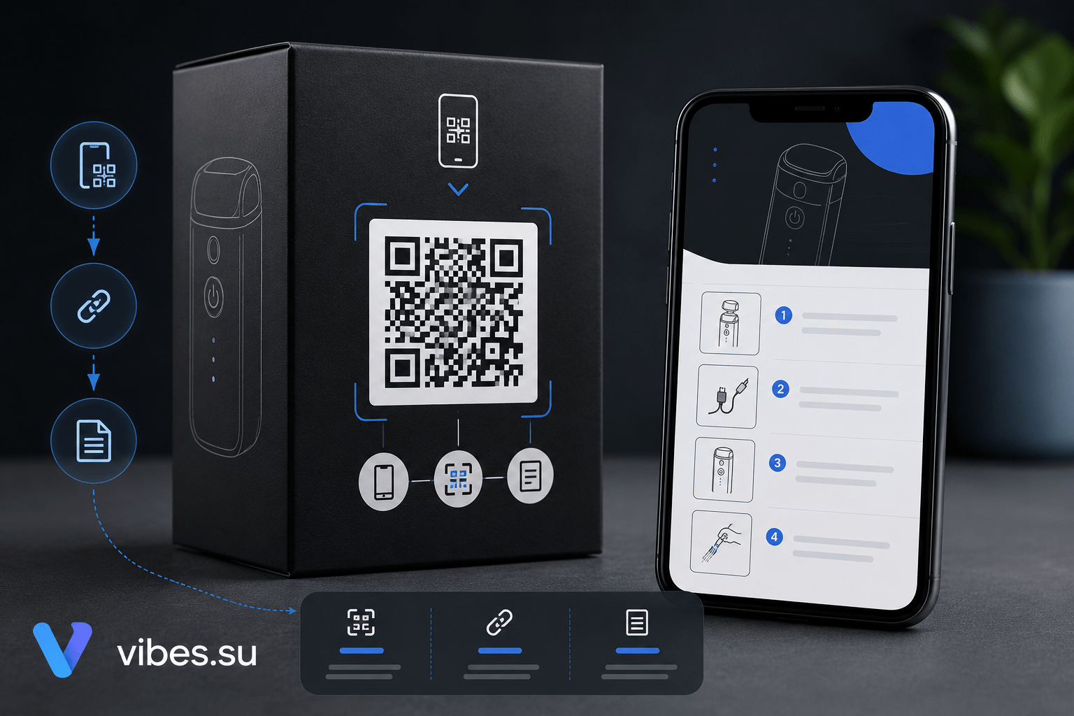 QR-код на упаковке товара, ведущий на страницу с инструкцией