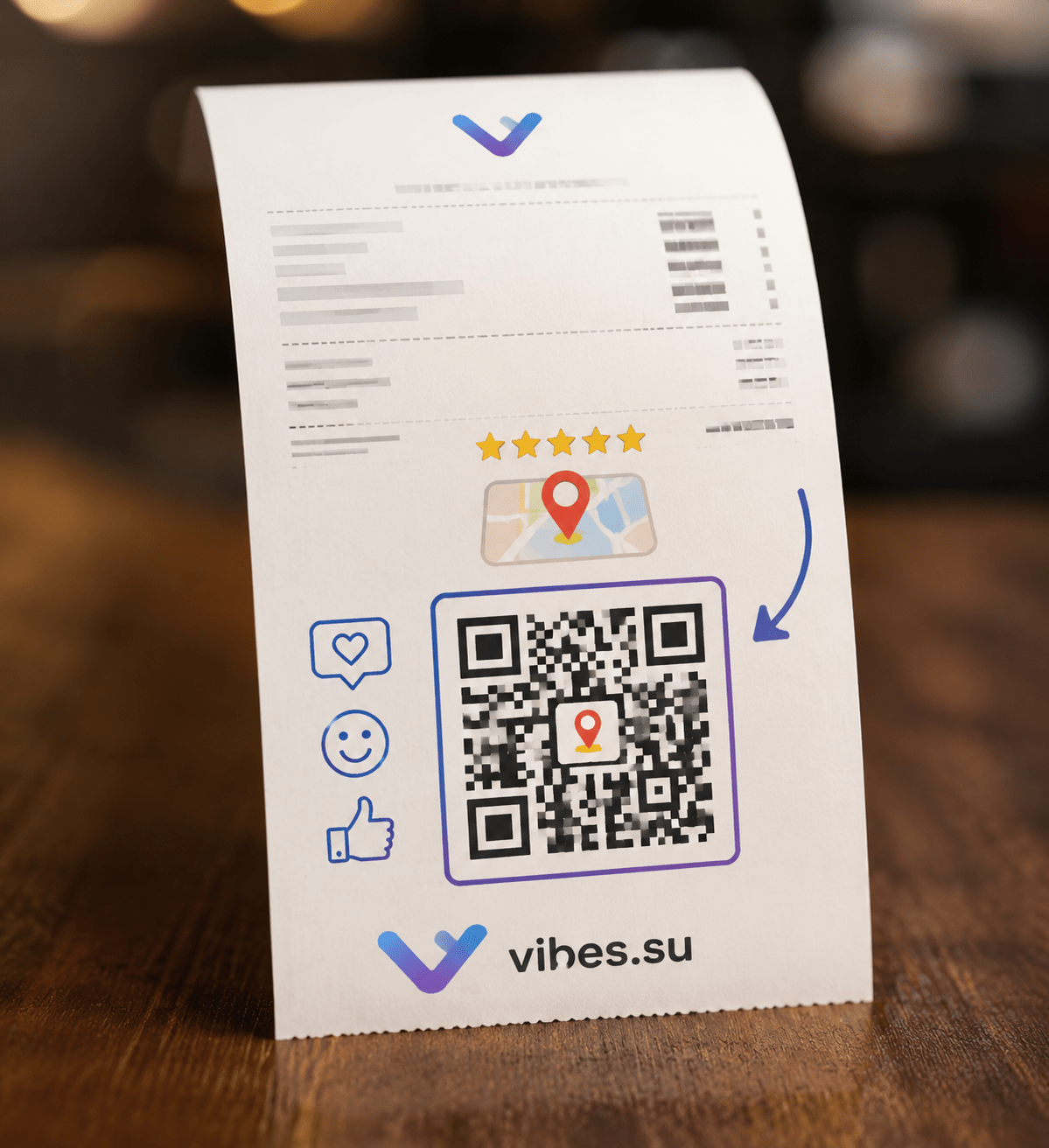 QR-код на кассовом чеке, ведущий на страницу отзывов Яндекс.Карт