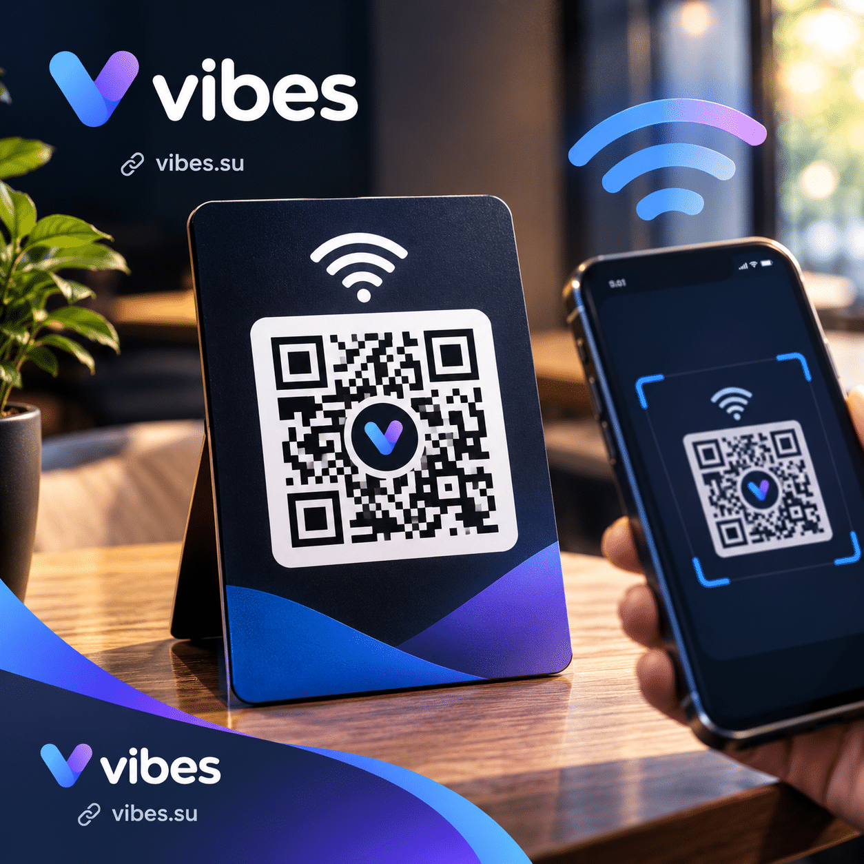 QR-код для WiFi с логотипом заведения