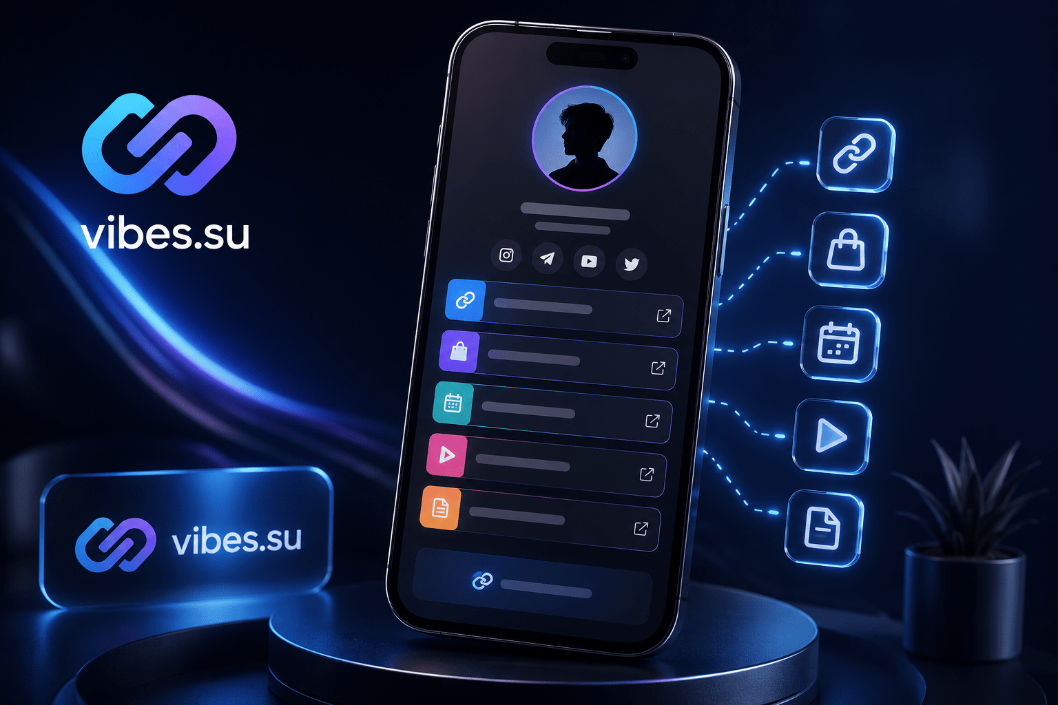 Био-страница на экране смартфона — все ссылки профиля в одном месте