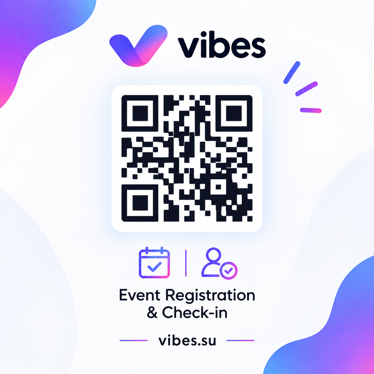 QR code for event registration and check-in