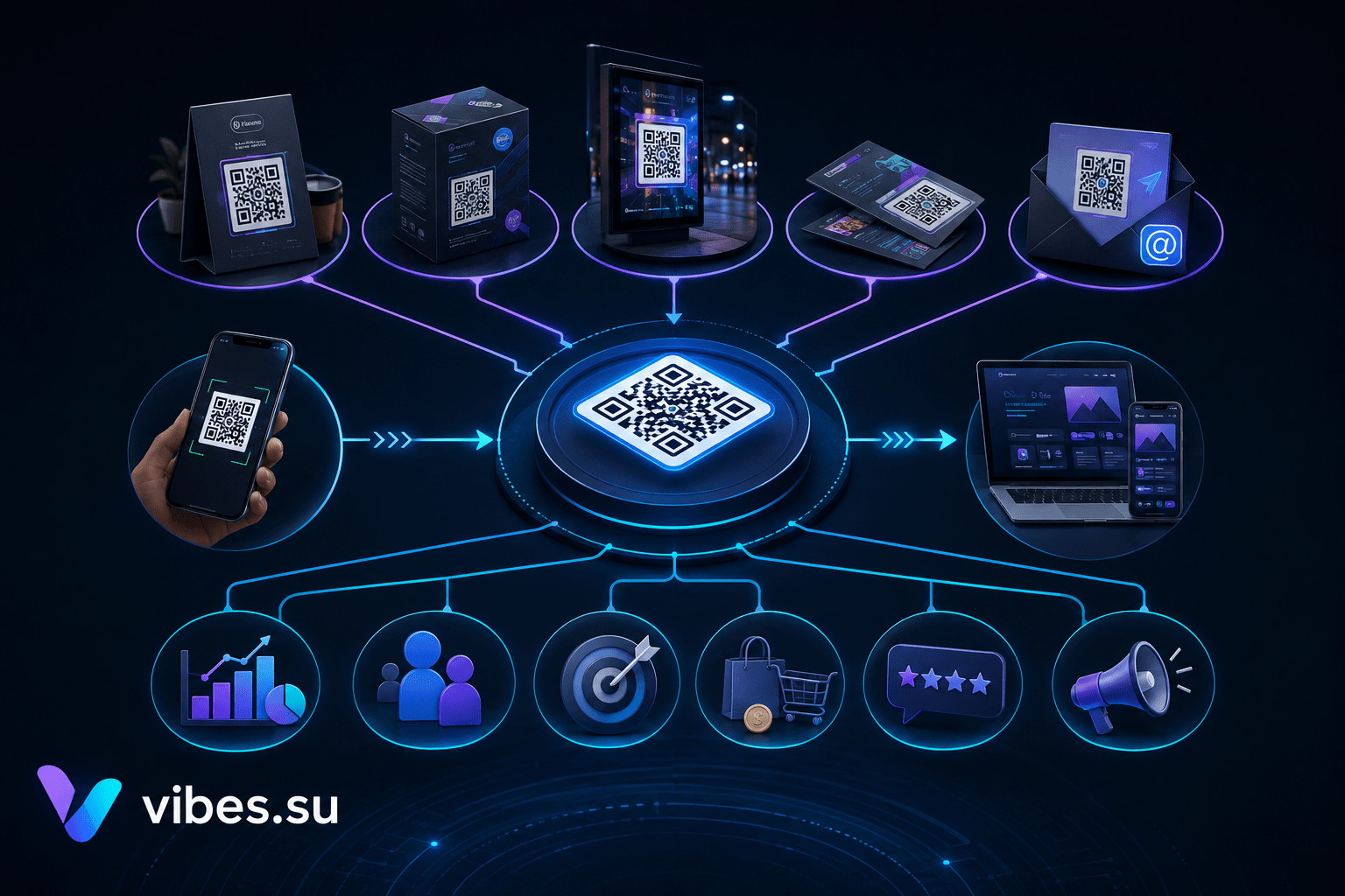 Схема системного использования QR-кодов в маркетинге